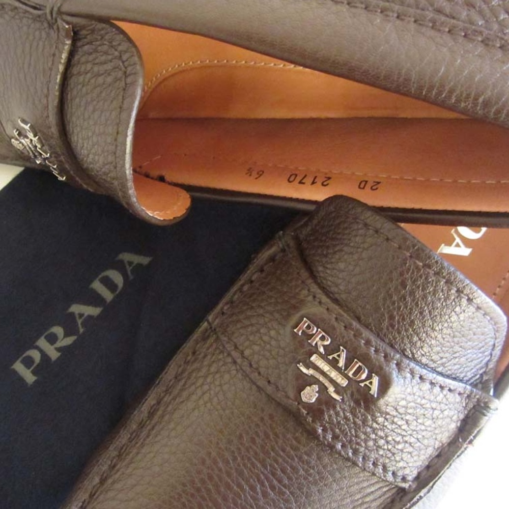 PRADA logo pebbled driving loafers 6.5 / 7.5 US - Picture 6 of 8
